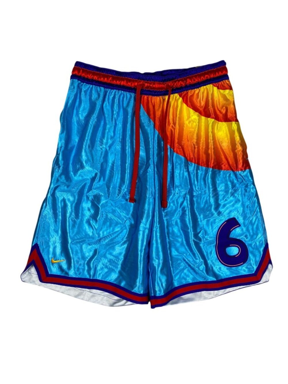 Nike Dri-FIT Mens Basketball Shorts L Blue Orange Loose Fit Knee Length DJ3869
